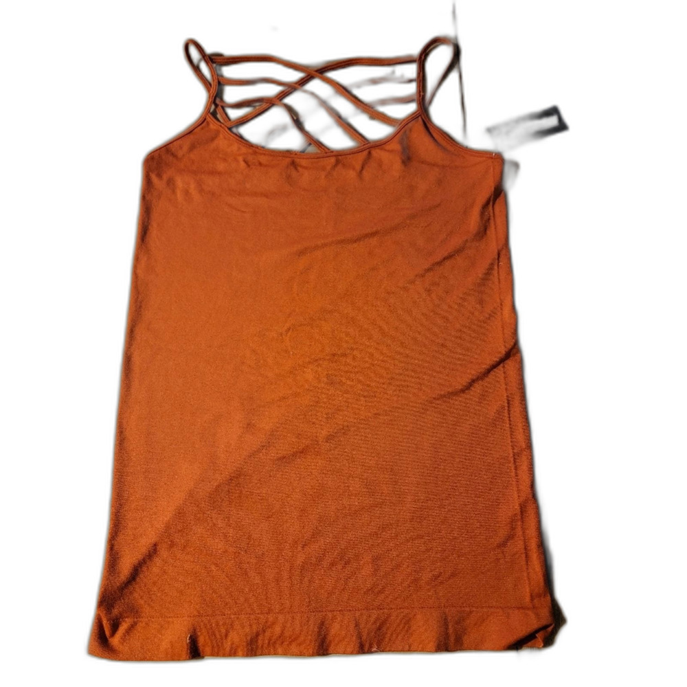 Zenana Outfitters Orange Tank Top with Cut Out Design and Backless Style